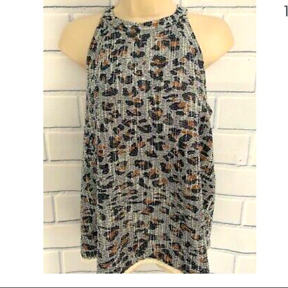 W5 | small halter leopard print top. Fringed hem. Sleeveless - Picture 2 of 15